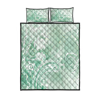 Aloha Hawaii Turtles Floral Quilt Bed Set Seafoam Marbles Glaze