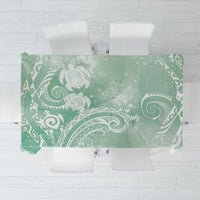 Aloha Hawaii Turtles Floral Tablecloth Seafoam Marbles Glaze