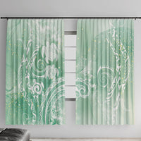 Aloha Hawaii Turtles Floral Window Curtain Seafoam Marbles Glaze