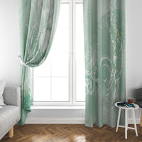 Aloha Hawaii Turtles Floral Window Curtain Seafoam Marbles Glaze