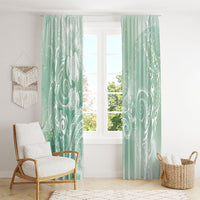 Aloha Hawaii Turtles Floral Window Curtain Seafoam Marbles Glaze