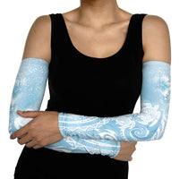 Aloha Hawaii Turtles Floral Arm Sleeves Aqua Marbles Glaze