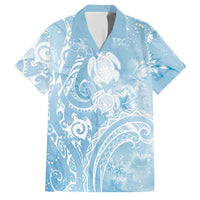 Aloha Hawaii Turtles Floral Family Matching Summer Maxi Dress and Hawaiian Shirt Aqua Marbles Glaze