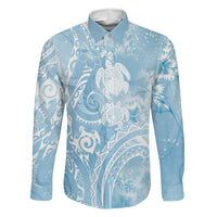 Aloha Hawaii Turtles Floral Family Matching Summer Maxi Dress and Hawaiian Shirt Aqua Marbles Glaze