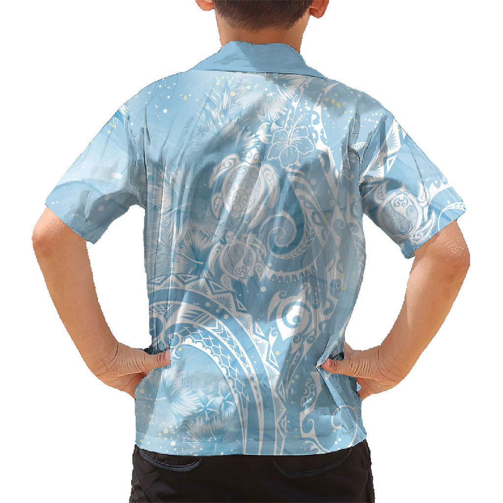 Aloha Hawaii Turtles Floral Family Matching Tank Maxi Dress and Hawaiian Shirt Aqua Marbles Glaze
