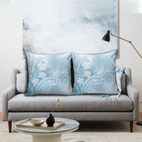 Aloha Hawaii Turtles Floral Pillow Cover Aqua Marbles Glaze