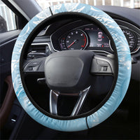 Aloha Hawaii Turtles Floral Steering Wheel Cover Aqua Marbles Glaze
