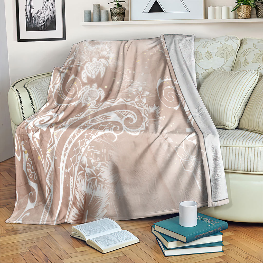 Aloha Hawaii Turtles Floral Blanket Taupe Marbles Glaze