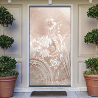 Aloha Hawaii Turtles Floral Door Cover Taupe Marbles Glaze