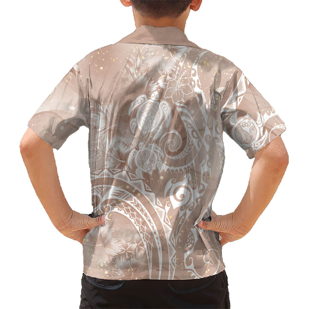 Aloha Hawaii Turtles Floral Family Matching Puletasi and Hawaiian Shirt Taupe Marbles Glaze