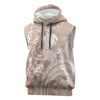 Aloha Hawaii Turtles Floral Sleeveless Hoodie Taupe Marbles Glaze