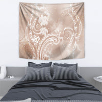 Aloha Hawaii Turtles Floral Tapestry Taupe Marbles Glaze