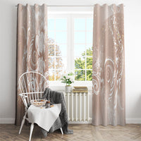 Aloha Hawaii Turtles Floral Window Curtain Taupe Marbles Glaze