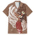 Tahiti Islands Polynesian Plumeria Hawaiian Shirt Tahitian Vahine 'Ote'a - Beige