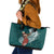 Tahiti Islands Polynesian Plumeria Leather Tote Bag Tahitian Vahine 'Ote'a - Teal