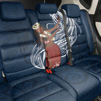Tahiti Islands Polynesian Plumeria Back Car Seat Cover Tahitian Vahine 'Ote'a - Navy Blue