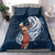 Tahiti Islands Polynesian Plumeria Bedding Set Tahitian Vahine 'Ote'a - Navy Blue