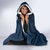 Tahiti Islands Polynesian Plumeria Hooded Blanket Tahitian Vahine 'Ote'a - Navy Blue