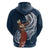 Tahiti Islands Polynesian Plumeria Hoodie Tahitian Vahine 'Ote'a - Navy Blue