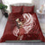 Tahiti Islands Polynesian Plumeria Bedding Set Tahitian Vahine 'Ote'a - Scarlet