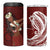 Tahiti Islands Polynesian Plumeria 4 in 1 Can Cooler Tumbler Tahitian Vahine 'Ote'a - Scarlet