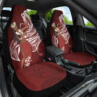 Tahiti Islands Polynesian Plumeria Car Seat Cover Tahitian Vahine 'Ote'a - Scarlet LT7 One Size Red - Polynesian Pride