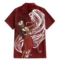 Tahiti Islands Polynesian Plumeria Family Matching Mermaid Dress and Hawaiian Shirt Tahitian Vahine 'Ote'a - Scarlet LT7 - Polynesian Pride