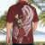 Tahiti Islands Polynesian Plumeria Hawaiian Shirt Tahitian Vahine 'Ote'a - Scarlet