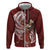 Tahiti Islands Polynesian Plumeria Hoodie Tahitian Vahine 'Ote'a - Scarlet