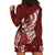 Tahiti Islands Polynesian Plumeria Hoodie Dress Tahitian Vahine 'Ote'a - Scarlet