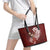 Tahiti Islands Polynesian Plumeria Leather Tote Bag Tahitian Vahine 'Ote'a - Scarlet