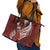 Tahiti Islands Polynesian Plumeria Leather Tote Bag Tahitian Vahine 'Ote'a - Scarlet