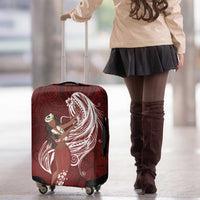 Tahiti Islands Polynesian Plumeria Luggage Cover Tahitian Vahine 'Ote'a - Scarlet LT7 - Polynesian Pride