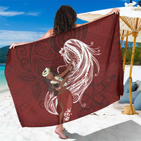 Tahiti Islands Polynesian Plumeria Sarong Tahitian Vahine 'Ote'a - Scarlet LT7 One Size 44 x 66 inches Red - Polynesian Pride