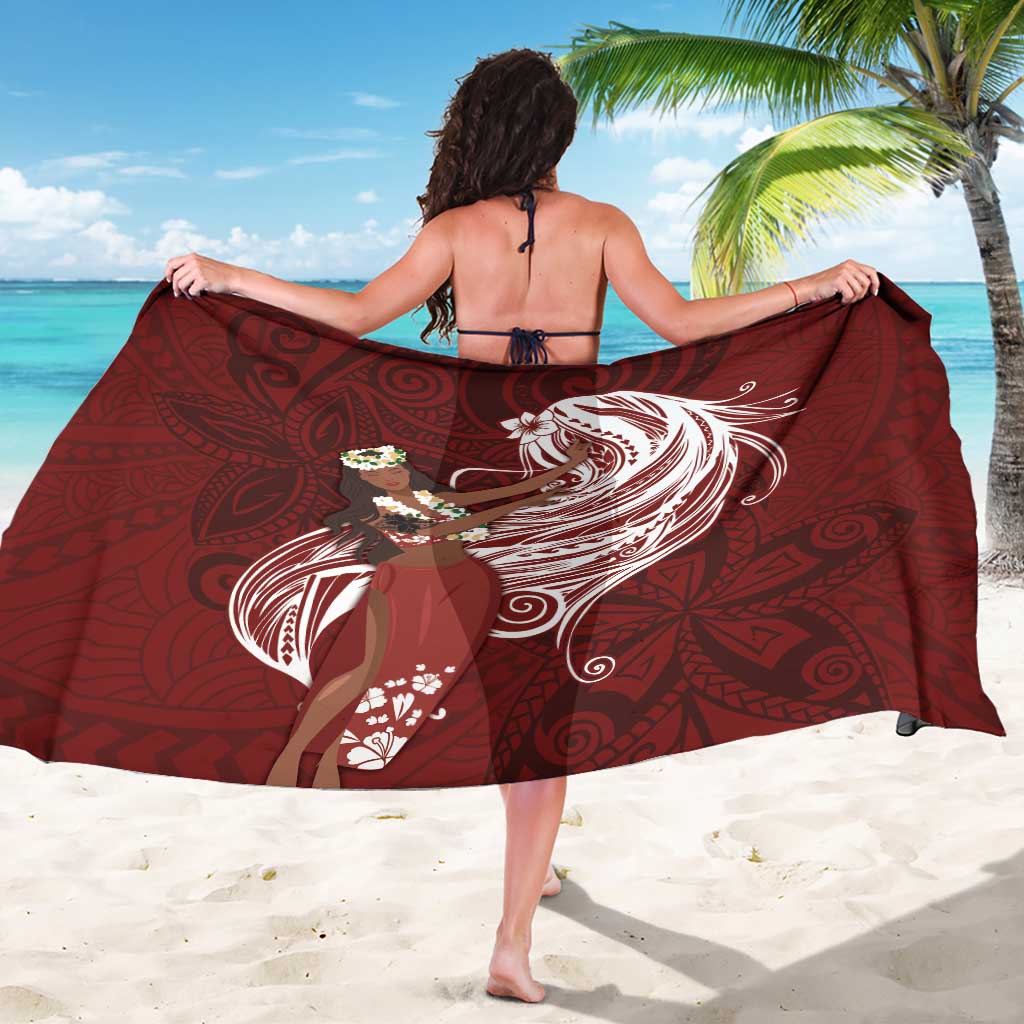 Tahiti Islands Polynesian Plumeria Sarong Tahitian Vahine 'Ote'a - Scarlet LT7 - Polynesian Pride