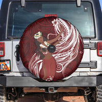 Tahiti Islands Polynesian Plumeria Spare Tire Cover Tahitian Vahine 'Ote'a - Scarlet LT7 Red - Polynesian Pride