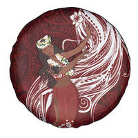 Tahiti Islands Polynesian Plumeria Spare Tire Cover Tahitian Vahine 'Ote'a - Scarlet LT7 - Polynesian Pride