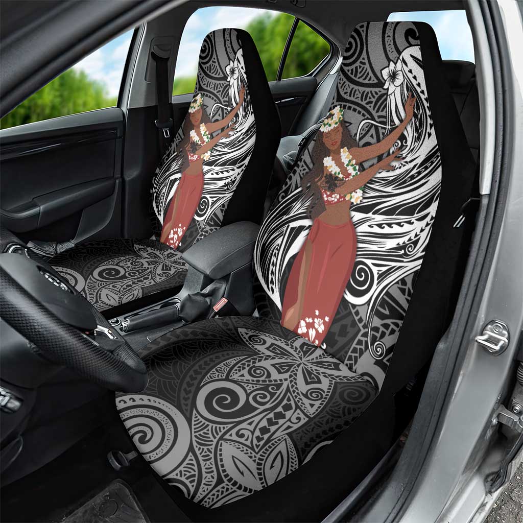 Tahiti Islands Polynesian Plumeria Car Seat Cover Tahitian Vahine 'Ote'a - Black