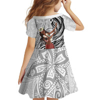 Tahiti Islands Polynesian Plumeria Family Matching Mermaid Dress and Hawaiian Shirt Tahitian Vahine 'Ote'a - White LT7 - Polynesian Pride
