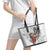 Tahiti Islands Polynesian Plumeria Leather Tote Bag Tahitian Vahine 'Ote'a - White