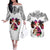 Polynesian Couples Matching Off The Shoulder Long Sleeve Dress and Hawaiian Shirt Dog Lover With Beagle - Sunset At The Beach White Ver LT7 White - Polynesian Pride