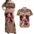 Polynesian Couples Matching Off Shoulder Maxi Dress and Hawaiian Shirt Dog Lover With Beagle - Sunset At The Beach Brown Ver LT7 Brown - Polynesian Pride