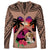 Polynesian Long Sleeve Shirt Dog Lover With Beagle - Sunset At The Beach Brown Ver LT7 - Polynesian Pride