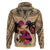 Polynesian Hoodie Dog Lover With Border Collie - Sunset At The Beach LT7 Coral - Polynesian Pride