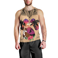 Polynesian Men Tank Top Dog Lover With Border Collie - Sunset At The Beach LT7 - Polynesian Pride