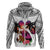 Polynesian Hoodie Dog Lover With Border Collie - Sunset At The Beach White Ver LT7 - Polynesian Pride