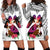 Polynesian Hoodie Dress Dog Lover With Border Collie - Sunset At The Beach White Ver LT7 - Polynesian Pride