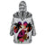 Polynesian Wearable Blanket Hoodie Dog Lover With Border Collie - Sunset At The Beach White Ver LT7 - Polynesian Pride