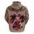 Polynesian Hoodie Dog Lover With Border Collie - Sunset At The Beach Brown Ver LT7 - Polynesian Pride