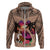 Polynesian Hoodie Dog Lover With Border Collie - Sunset At The Beach Brown Ver LT7 - Polynesian Pride